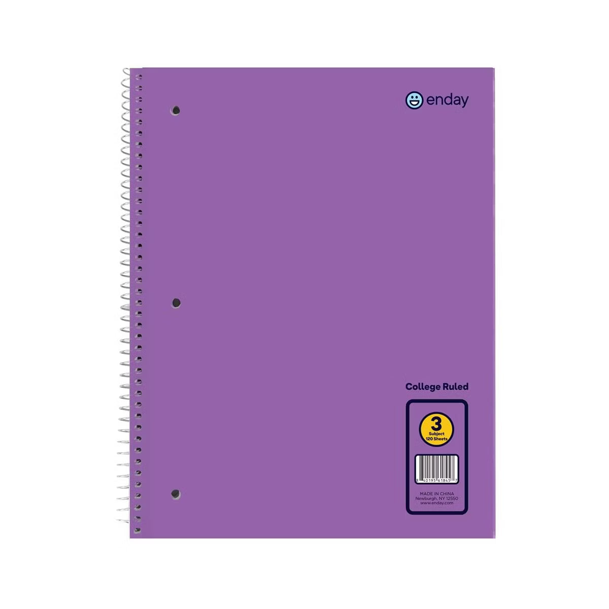 3 Subject Spiral Notebooks, Wide Ruled Color may vary