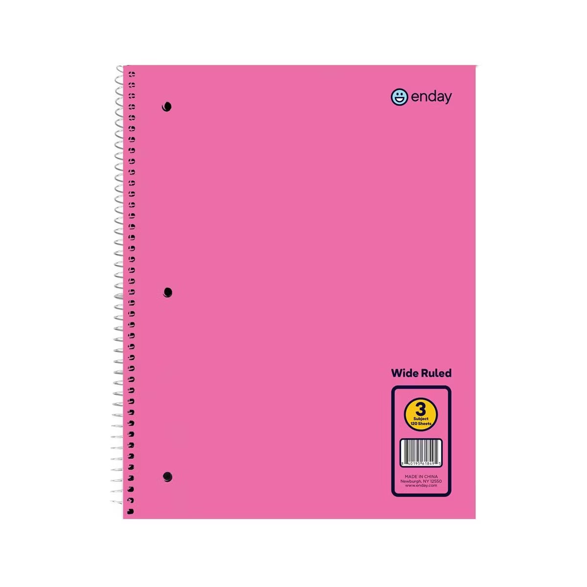 3 Subject Spiral Notebooks, College Ruled Color may vary