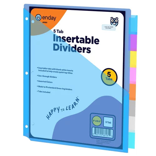 Enday Dividers with Pockets for 3 Ring Binder