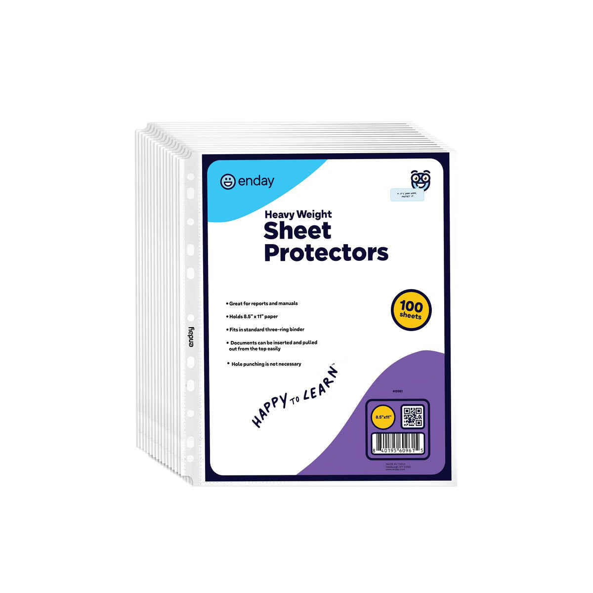 Enday Heavy Weight Top Loading Sheet Protectors, 100/Pack