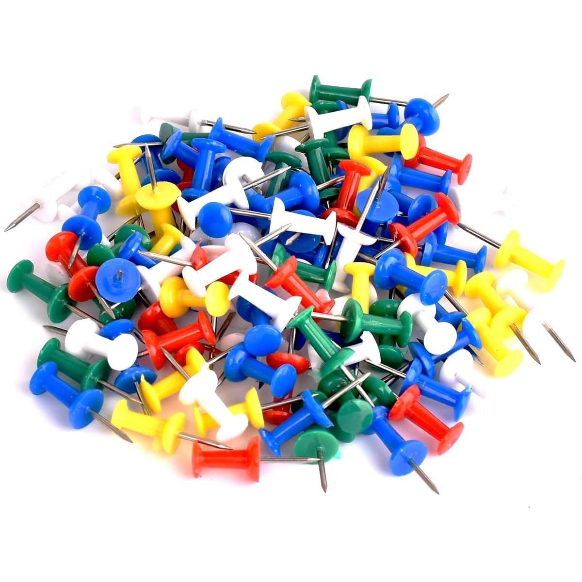 Assorted Color Push Pins (100/Pack)