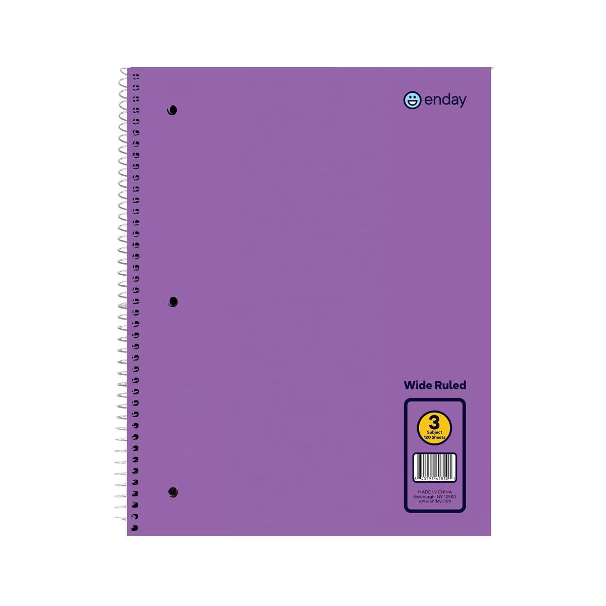 3 Subject Spiral Notebooks, College Ruled Color may vary
