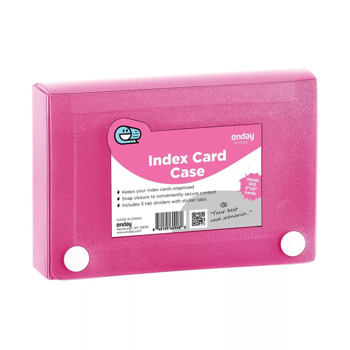 Enday Index Card Case Soft with 5 tab Dividers Pink