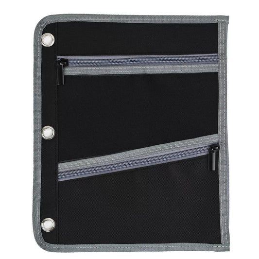 Enday Large Pencil Pouch for 3 Ring Binder, 3-Pocket Flat Pencil Pouch, Zippered Binder Pencil Pouches