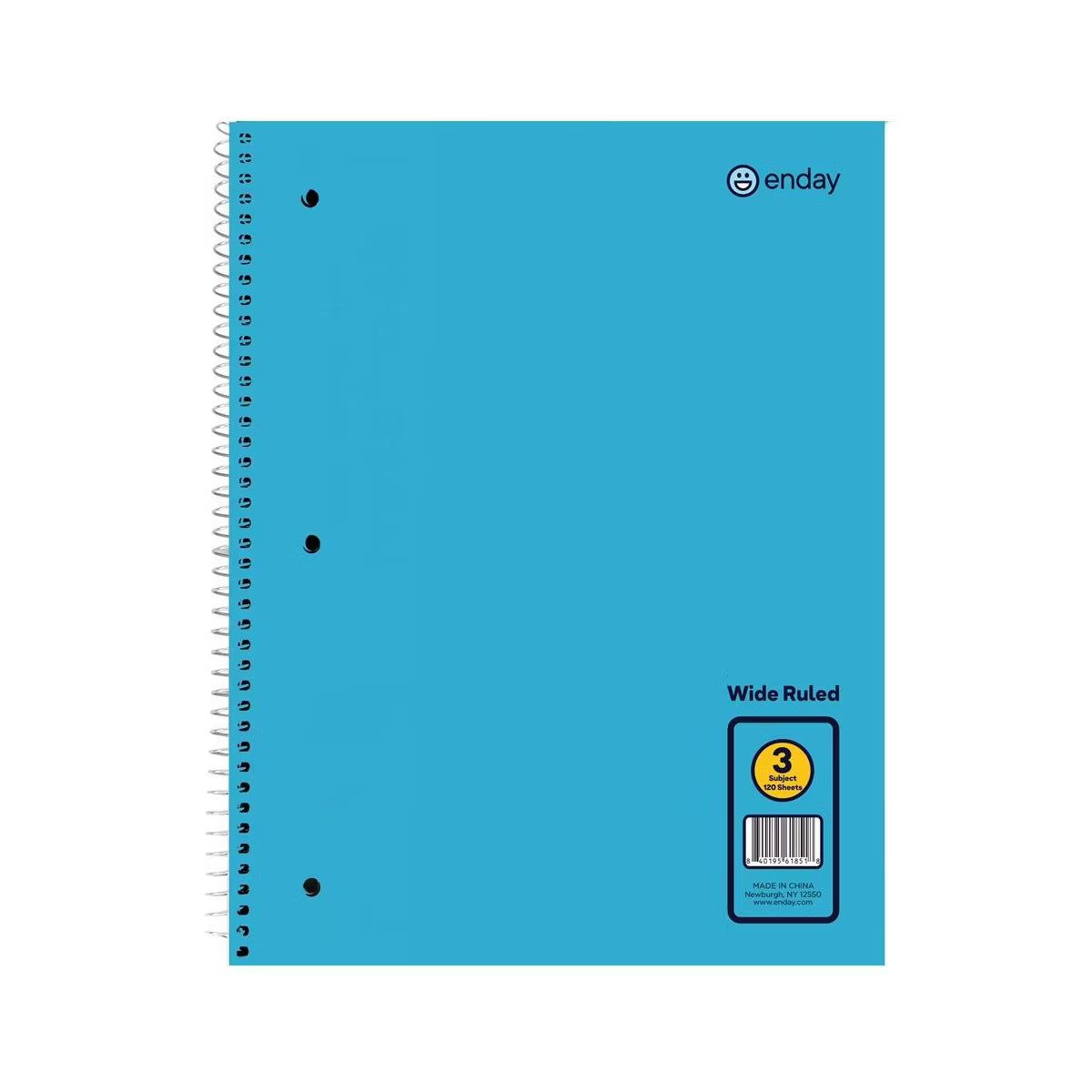 3 Subject Spiral Notebooks, College Ruled Color may vary
