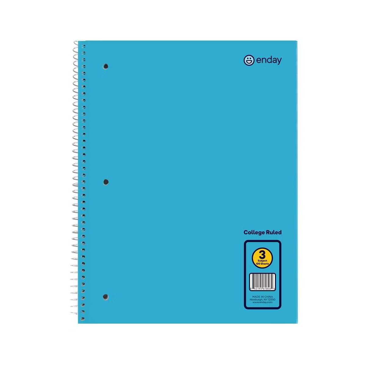 3 Subject Spiral Notebooks, Wide Ruled Color may vary
