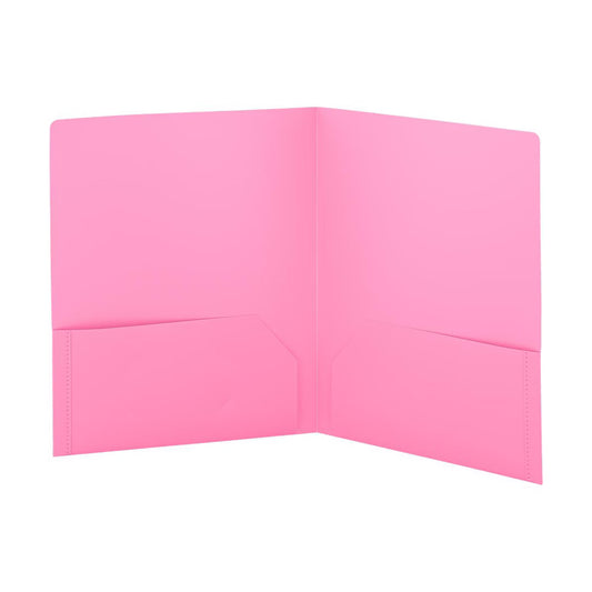 Enday Plastic 2-Pockets Poly Portfolio, Pink