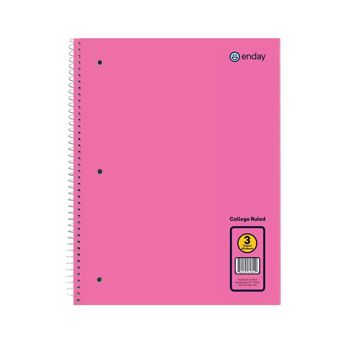 3 Subject Spiral Notebooks, Wide Ruled Color may vary