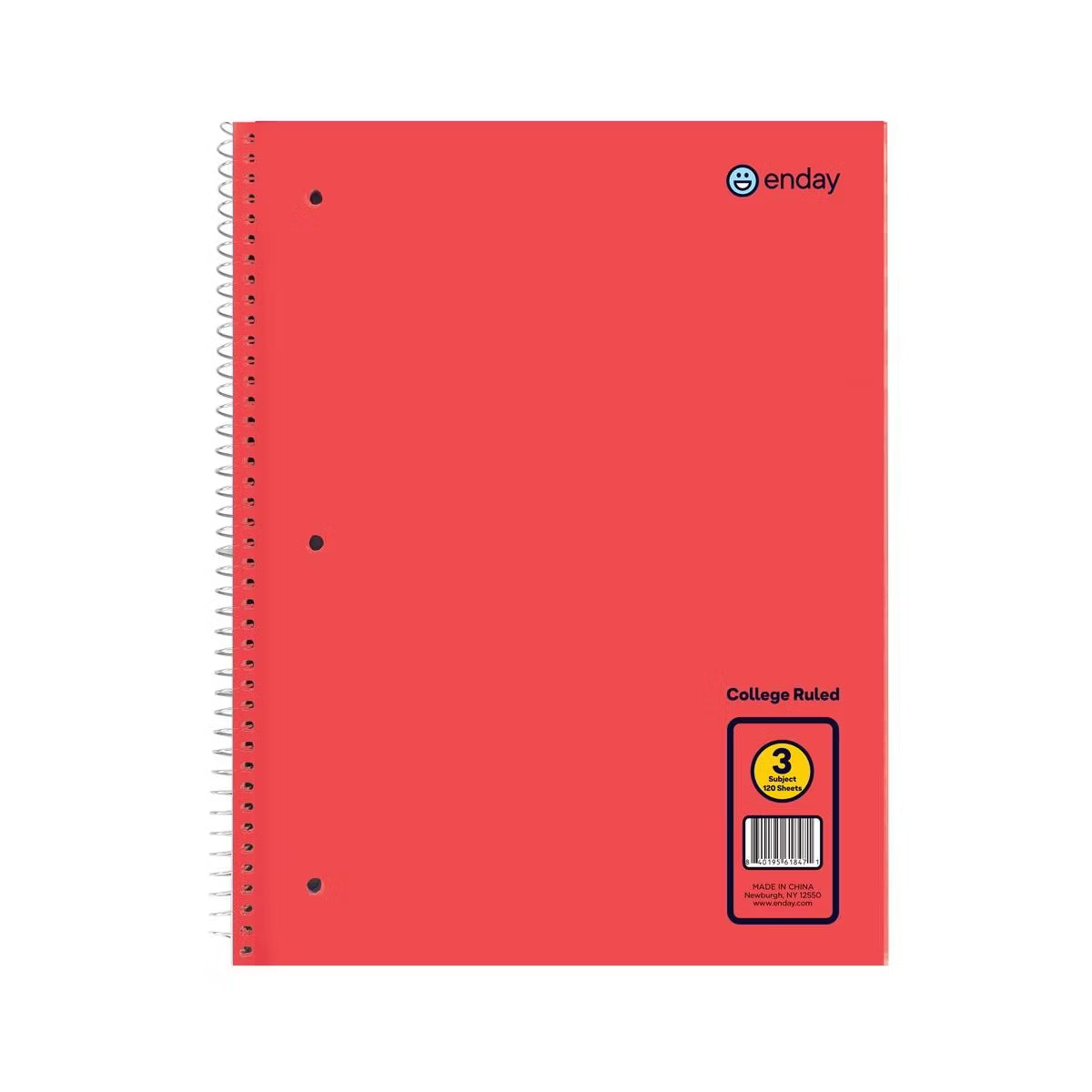 3 Subject Spiral Notebooks, Wide Ruled Color may vary