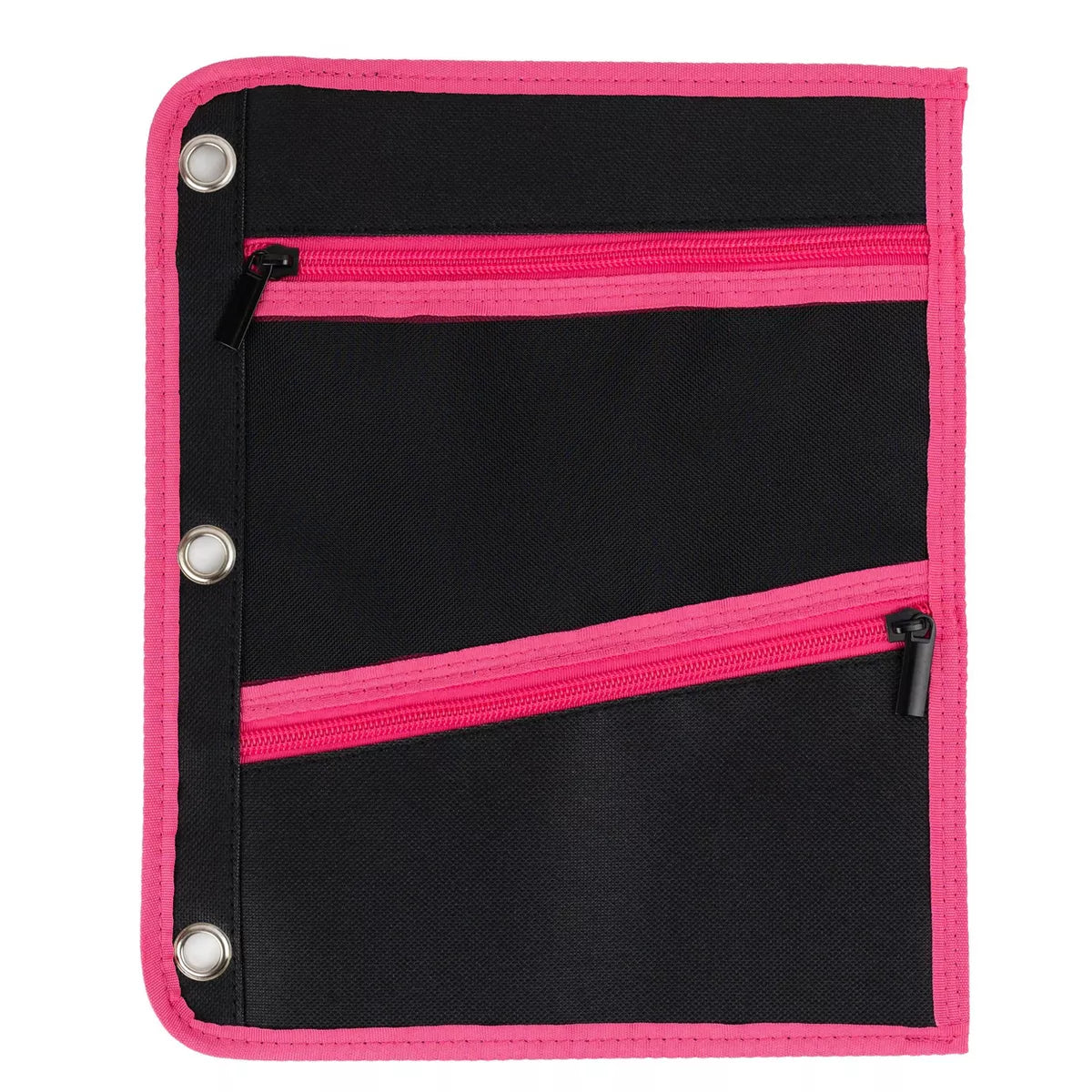 Enday Large Pencil Pouch for 3 Ring Binder, 3-Pocket Flat Pencil Pouch, Zippered Binder Pencil Pouches