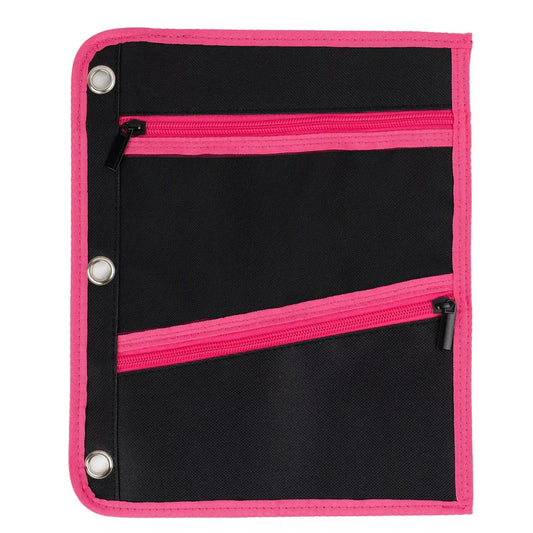 Enday Large Pencil Pouch for 3 Ring Binder, 3-Pocket Flat Pencil Pouch, Zippered Binder Pencil Pouches