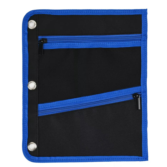 Enday Large Pencil Pouch for 3 Ring Binder, 3-Pocket Flat Pencil Pouch, Zippered Binder Pencil Pouches