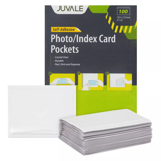 Top Load 4x6 Photo Sleeves with Adhesive, Index Card Holder 100-Pack