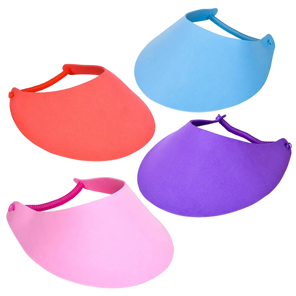 Foam Visor With Coil Band, 12 pcs, Color Vary