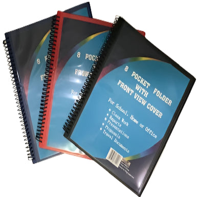 10 Pocket Poly Organizer with Front Insert Color May Vary