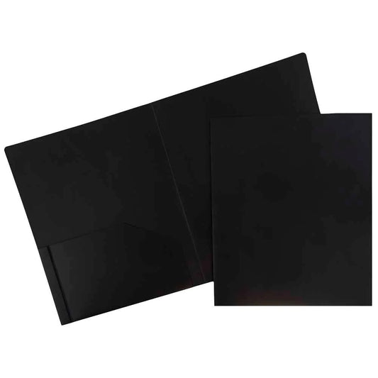 2 Pocket Poly Folder Black