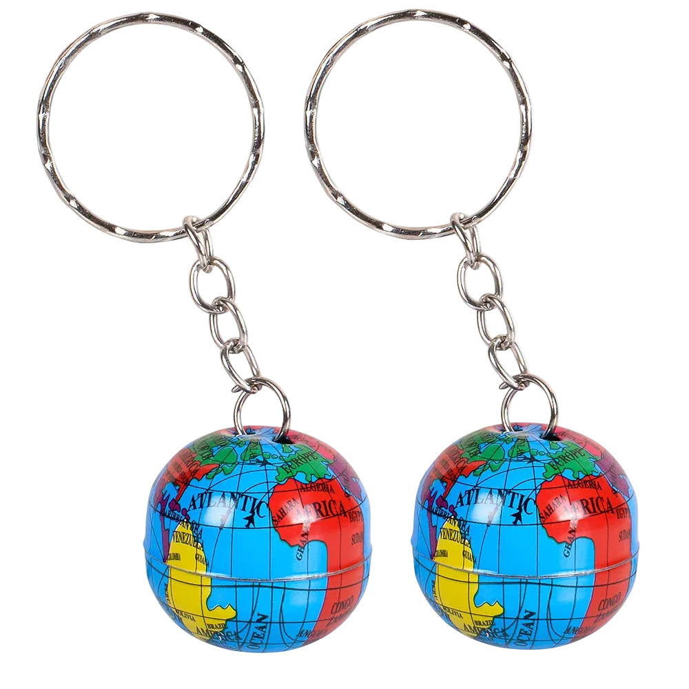 1" Globe Keychain, 12pcs