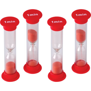 1 Minute Sand Timer Hourglass Sandglass Clock, Countdown, Red