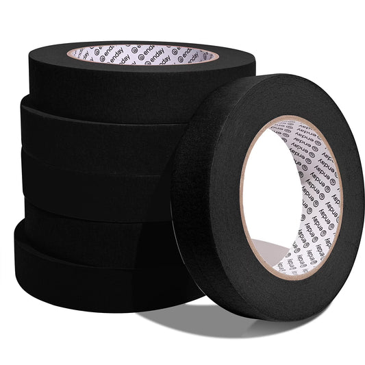 Enday Masking Tape, 1" x 60 Yards, Black