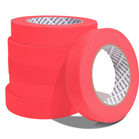 Enday Masking Tape, 1" x 60 Yards, Red