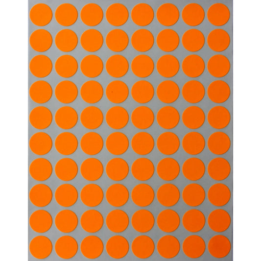 Color Coding Labels 13mm 1/2" Orange 32 sheets/pk  2,560 Stickers
