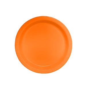 9" Paper Plates, Orange, 16ct