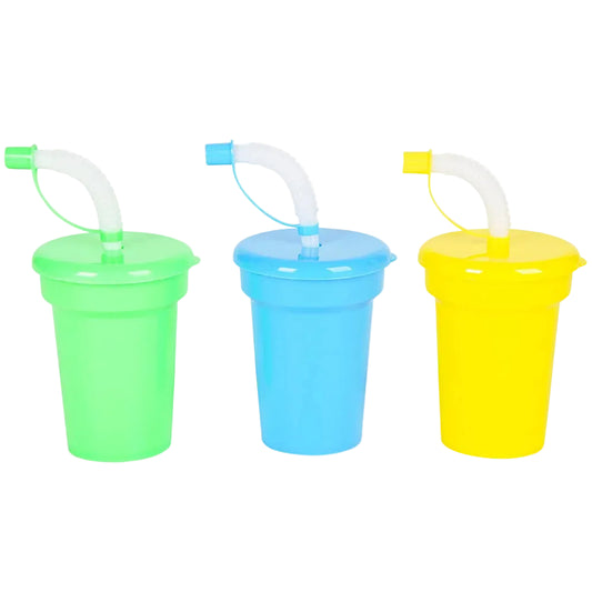Neon Sipper Cups 5.5" 6 oz, 12 Pcs, Color Vary