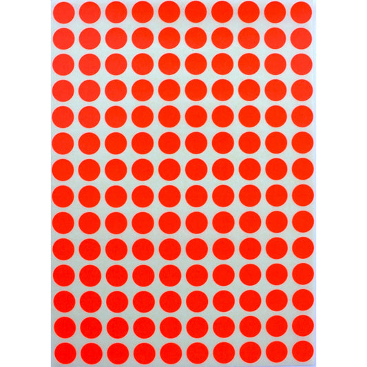 Color Coding Labels 10mm 1/4" Red 32 sheets/pk 4,480 Stickers
