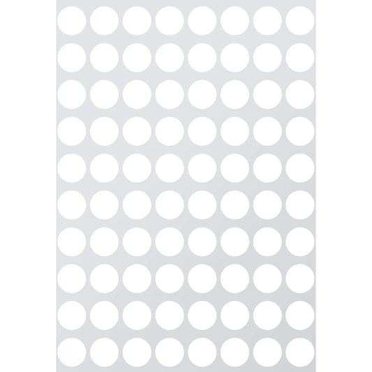 Color Coding Labels 13mm 1/2" White 32 sheets/pk  2,560 Stickers