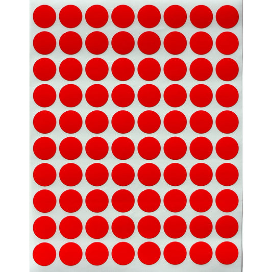 Color Coding Labels 13mm 1/2" Red 32 sheets/pk  2,560 Stickers