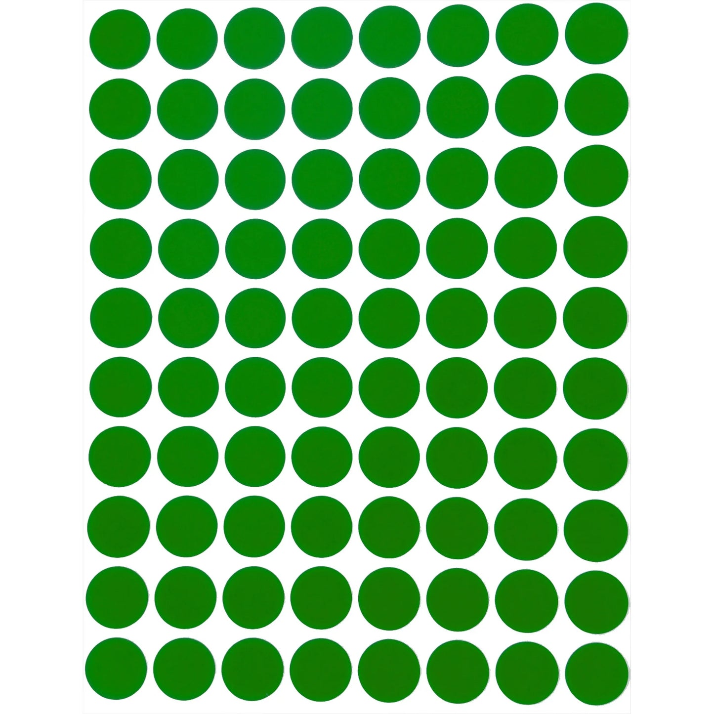 Color Coding Labels 13mm 1/2" Green 32 sheets/pk  2,560 Stickers