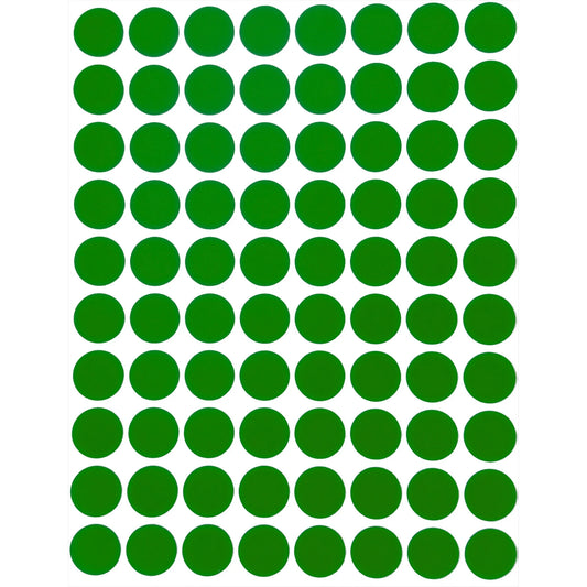 Color Coding Labels 13mm 1/2" Green 32 sheets/pk  2,560 Stickers