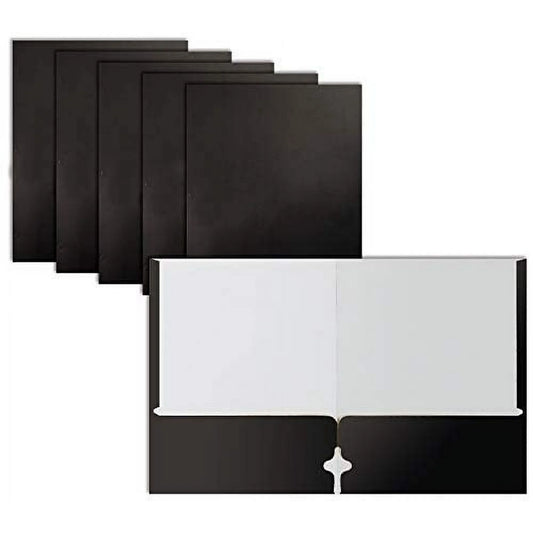2-Pockets Paper Folder Black 25/Pcs