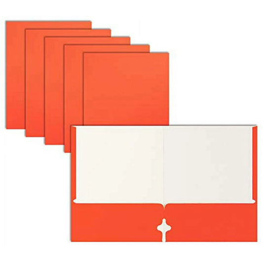 2-Pockets Paper Folder Orange 25/Pcs