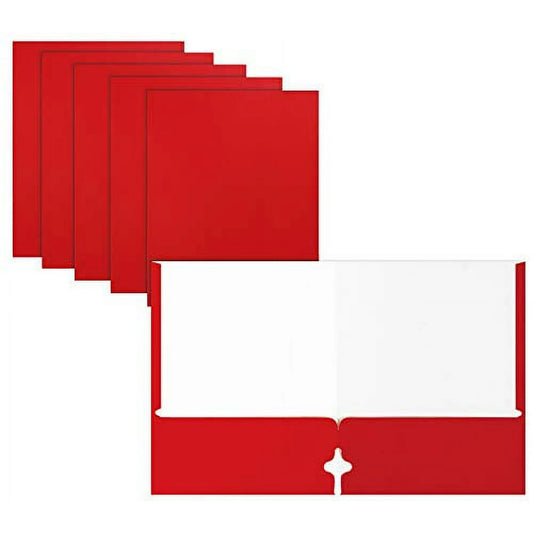 2-Pockets Paper Folder Red 25/Pcs