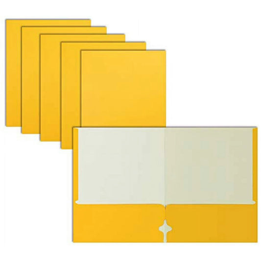 2-Pockets Paper Folder Yellow 25/Pcs