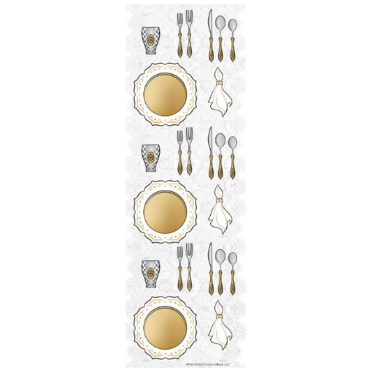 Table Setting Seder Shabbos Yom Tov Die-cut Stickers, Pack of 6 Sheets