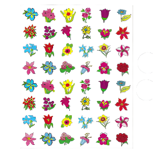 Flower 3/4" Stickers 25-Sheets