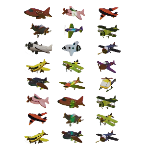 Airplane Large Stickers 10-Sheets