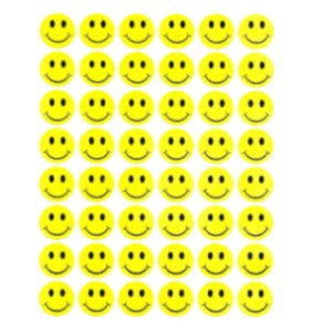 Yellow Medium Smiley Stickers, Pack of 10 Sheets
