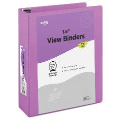 Enday 1-1/2" 3-Ring View Binder With 2-Pockets, Purple