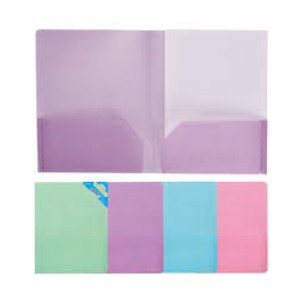 2 Pocket pastel Glitter Poly Folder Color May Vary