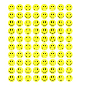 Yellow Small Smiley Stickers, Pack of 10 Sheets
