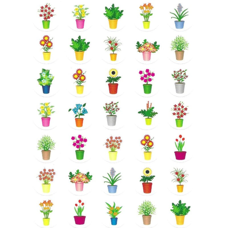Flower pots small Stickers 10-Sheets