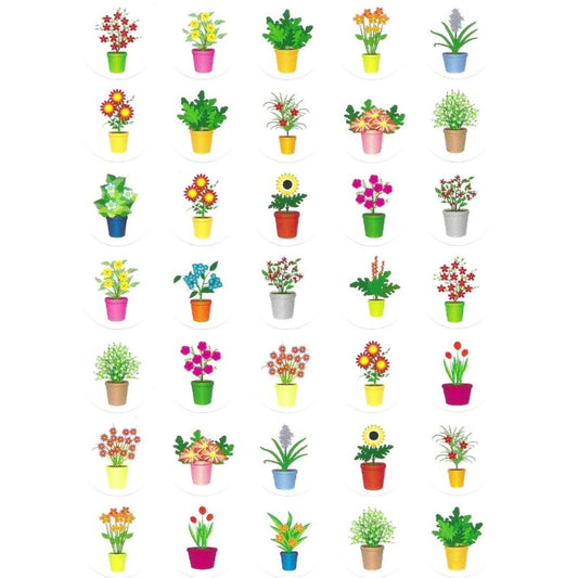 Flower pots small Stickers 10-Sheets