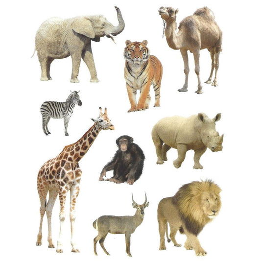 Large Animals Stickers 10-Sheets
