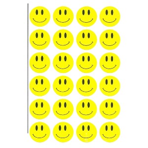 Yellow Big Smiley Stickers, Pack of 10 Sheets