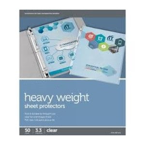 Heavyweight Sheet Protectors, 8-1/2" x 11", Clear, Pack Of 50