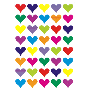 Heart Stickers 10-Sheets