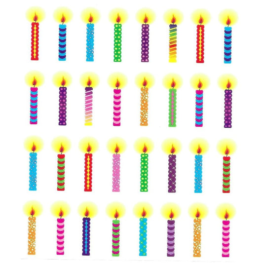 Colorful Candles Stickers 10-Sheets